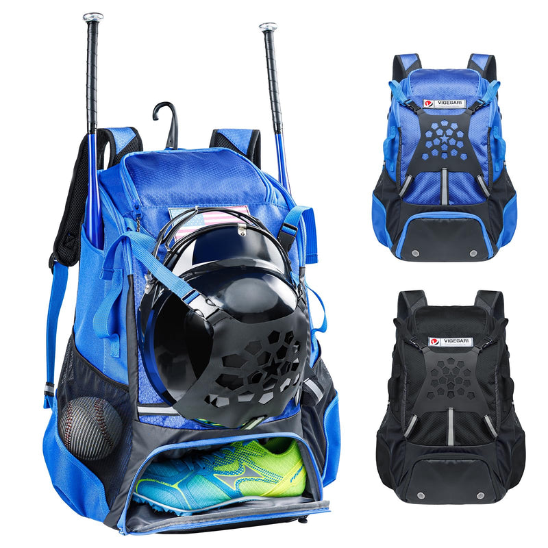 VIGEGARI Youth Baseball Backpack for Boys, Bat Bag, Softball Bag, T - Ball, Softball Equipment & accessories for Bat, Glove Holder, Helmet, Shoes Compartment, Baseball Gifts for Youth and Adults.