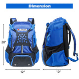 VIGEGARI Youth Baseball Backpack for Boys, Bat Bag, Softball Bag, T - Ball, Softball Equipment & accessories for Bat, Glove Holder, Helmet, Shoes Compartment, Baseball Gifts for Youth and Adults.