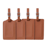 Vigorport Luggage Tag，Leather Identifiers Travel Tags for Suitcase,Bag Tags with Name Card Holder-Set of 4