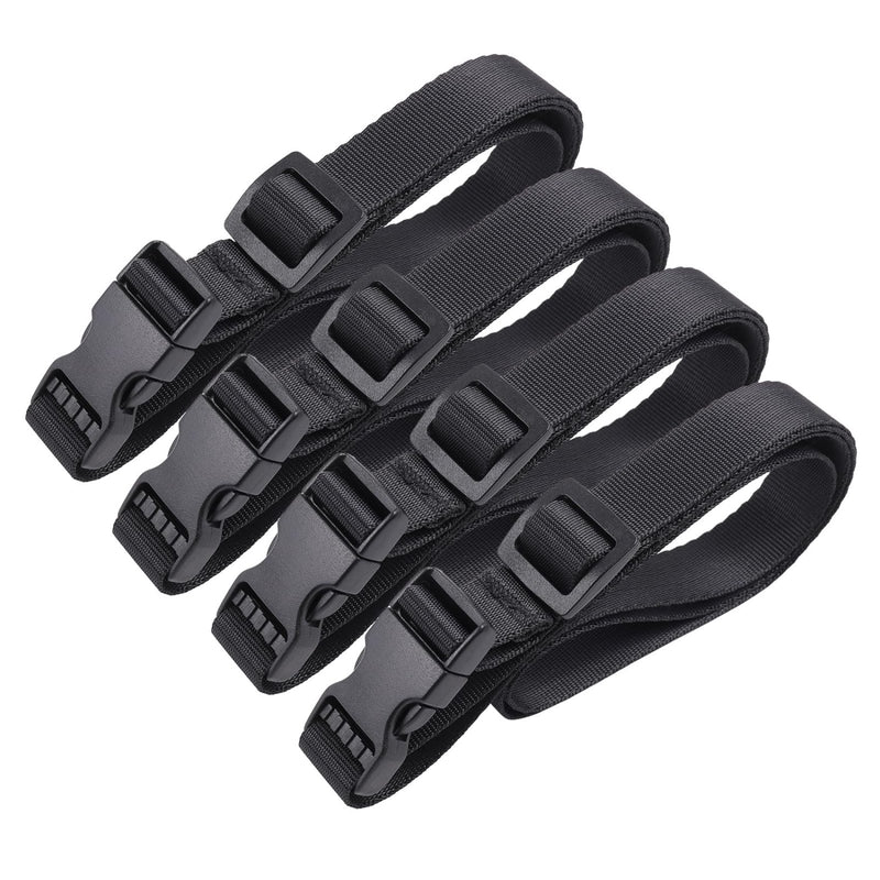 Vigorport Utility Straps Quick Release Nylon Backpack Accessory Bag Strap,Adjustable for Hiking,Travel,Outdoor Sports - 4 Pack (Black, 0.75" W - 40 L)