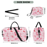 VIGTRO Travel Duffel Bag Weekender Overnight Bag with Toiletry Bag Retro Cowgirl Boots Printed, Carry On Luggage Backpack Pink West Hat for Hospital Gym Travel Business, 2 Pcs Set
