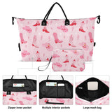 VIGTRO Travel Duffel Bag Weekender Overnight Bag with Toiletry Bag Retro Cowgirl Boots Printed, Carry On Luggage Backpack Pink West Hat for Hospital Gym Travel Business, 2 Pcs Set