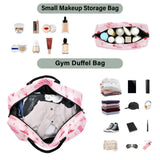 VIGTRO Travel Duffel Bag Weekender Overnight Bag with Toiletry Bag Retro Cowgirl Boots Printed, Carry On Luggage Backpack Pink West Hat for Hospital Gym Travel Business, 2 Pcs Set