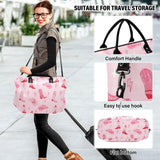 VIGTRO Travel Duffel Bag Weekender Overnight Bag with Toiletry Bag Retro Cowgirl Boots Printed, Carry On Luggage Backpack Pink West Hat for Hospital Gym Travel Business, 2 Pcs Set