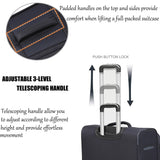 VIHEEVA Softside Luggage Sets, Extra Large Expandable Suitcase Sets With Spinner Wheels and Combination Lock Red Luggage For Long Time Overseas Journey(Navy) 22inch, 26inch, 30inch