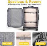 VIHEEVA Softside Luggage Sets, Extra Large Expandable Suitcase Sets With Spinner Wheels and Combination Lock Red Luggage For Long Time Overseas Journey(Navy) 22inch, 26inch, 30inch