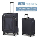 VIHEEVA Softside Luggage Sets, Extra Large Expandable Suitcase Sets With Spinner Wheels and Combination Lock Red Luggage For Long Time Overseas Journey(Navy) 22inch, 26inch, 30inch