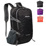 vimapo Packable Lightweight Backpack 40L, Ripstop Nylon Foldable Traveling Daypack, Collapsible Hiking Backpack For Outdoor(Black)