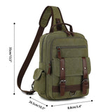Vintage Canvas Crossbody Bag for Men - Lightweight Single Shoulder Laptop Bag for Casual Travel and Cycling - Green