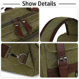 Vintage Canvas Crossbody Bag for Men - Lightweight Single Shoulder Laptop Bag for Casual Travel and Cycling - Green
