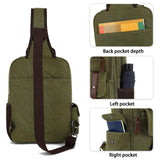 Vintage Canvas Crossbody Bag for Men - Lightweight Single Shoulder Laptop Bag for Casual Travel and Cycling - Green