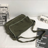 Vintage Canvas Messenger Bag for Men Women Crossbody Bag Satchel Shoulder Bag Harajuku Streetwear (Army Green)