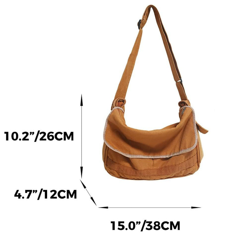 Vintage Canvas Messenger Bag for Men Women Crossbody Bag Satchel Shoulder Bag Harajuku Streetwear (Army Green)
