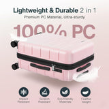 Vipbox Luggage Sets 3 Piece (3 - YEARS VIP SERVICE) Hardside Expandable Ultra Durable 100% PC Lightweight Carry On Family Travel Suitcase Set with TSA Lock Spinner Wheels, 3in1 Macaron Colors Set (BPG)