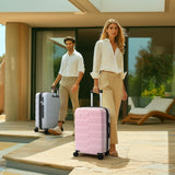 Vipbox Luggage Sets 3 Piece (3 - YEARS VIP SERVICE) Hardside Expandable Ultra Durable 100% PC Lightweight Carry On Family Travel Suitcase Set with TSA Lock Spinner Wheels, 3in1 Macaron Colors Set (BPG)