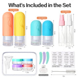 Vipop Empty 3 oz Travel Size Bottles Toiletries Containers for Toiletries Liquids，Small Silicone Mini Refillable Leak Proof TSA Approved Travel Bottles for Creams Shampoo and Conditioner Traveling