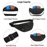 Viqueen Fashion Large Fanny Waist Pack Crossbody Belt Bag for Women and Men,Lightweight Bag with Zipper and Pockets for Running and Sports,Water Resistant,Hands Free Phone Carrying(Black)