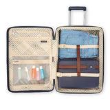 Virtuosa Hardside 21 Inch Carry On Luggage - Airline Approved with 360° Spinner Wheels, RightHeight™ Adjustable Handle - Zippered WetPak™ - TSA Lock - Expandable Light Polycarbonate Shell - Navy