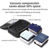 Visnalefry 55L Travel Backpack with Built - in Vacuum Seal Backpacks Exapandable Waterproof Air Compression with electronic scale TSA Lock Carry - On Suitcase Luggage Laptop Bag Black