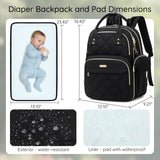 ViveVoy Diaper Bag Backpack, Travel Essential Baby Bag, Multi - Functional Waterproof Quilted Diaper Bag, Baby Essential Travel Tote with Changing Pad, Stroller Straps & Pacifier Case, Pink