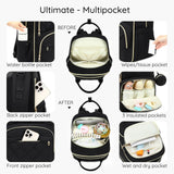 ViveVoy Diaper Bag Backpack, Travel Essential Baby Bag, Multi - Functional Waterproof Quilted Diaper Bag, Baby Essential Travel Tote with Changing Pad, Stroller Straps & Pacifier Case, Pink
