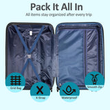 VIVIcity Carry on 20inch Luggage with Spinner Wheels, Lightweight PC+ABS Hard Shell Suitcases, Expandbale Storage & TSA Aprovel Lock
