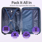VIVIcity Carry on 20inch Luggage with Spinner Wheels, Lightweight PC+ABS Hard Shell Suitcases, Expandbale Storage & TSA Aprovel Lock