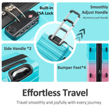 VIVIcity Carry on 20inch Luggage with Spinner Wheels, Lightweight PC+ABS Hard Shell Suitcases, Expandbale Storage & TSA Aprovel Lock