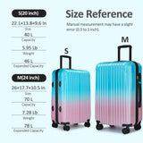 VIVIcity Carry on Luggage 2 Sets(20in/24in) with Spinner Wheels, Lightweight PC+ABS Hard Shell Suitcases, Expandbale Storage & TSA Aprovel Lock