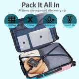 VIVIcity Carry on Luggage 2 Sets(20in/24in) with Spinner Wheels, Lightweight PC+ABS Hard Shell Suitcases, Expandbale Storage & TSA Aprovel Lock
