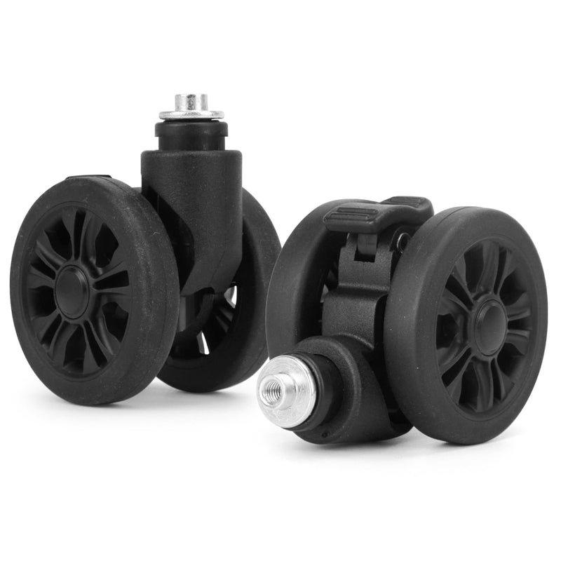 Vivikivi Luggage Replacement Wheels, 2 Pcs Suitcase Double - Row Wheels with Brakes and Shock Absorption for DIY Repair Spare Suitcase Casters Replacement Luggage Parts, V - LN2