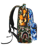 Vkaxopt Backpack Shark Teeth Camo Backpacks Travel Laptop Daypack Big Capacity Bookbag Fashion Durable Back Pack for Men and Women - ClassicColor