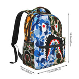 Vkaxopt Backpack Shark Teeth Camo Backpacks Travel Laptop Daypack Big Capacity Bookbag Fashion Durable Back Pack for Men and Women - ClassicColor