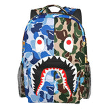 Vkaxopt Backpack Shark Teeth Camo Backpacks Travel Laptop Daypack Big Capacity Bookbag Fashion Durable Back Pack for Men and Women - ClassicColor