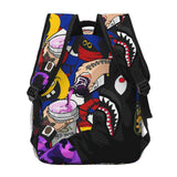 Vkaxopt Backpack Shark Teeth Camo Backpacks Travel Laptop Daypack Big Capacity Bookbag Fashion Durable Back Pack for School Boy Girl Men and Women - SuperGraffiti