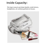 Vobomo Cat Ita Bag Pin Display Backpack for School PU Leather Preppy Backpack for Girls Y2k Aesthetic Single Shoulder Bag (Silver)