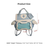 Vobomo Cute Puppy Bone Ita Bag Y2k Aesthetic Cute Backpack Waterproof PU Leather Backpack Cross and Angel Wings Ita Bag (Llight blue)