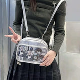 Vobomo Ita Bag Ita Backpack with Insert Big Capacity Single Shoulder Bag Crossbody Bag Y2k Handbag Commuter Bag (Black)