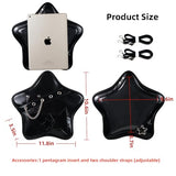 Vobomo Kawaii Ita Bag Backpack Star Pins Display Crossbody Bag with Insert Y2k Aesthetic Cute Handbag for Anime Comic Con (Black)