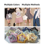 Vobomo Kawaii Ita Bag Backpack Star Pins Display Crossbody Bag with Insert Y2k Aesthetic Cute Handbag for Anime Comic Con (Black)