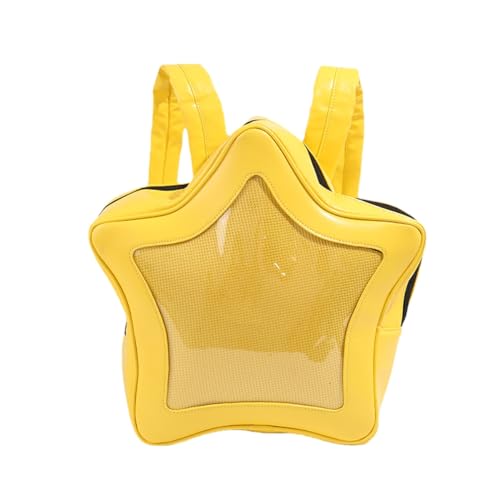 Vobomo Yellow Star Kawaii Backpack PU Leather Ita Bag Backpack Y2k Shoulder Bag Aesthetic Cute Backpack (Yellow) | Backpacks4Less