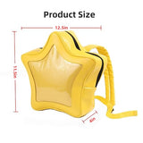 Vobomo Yellow Star Kawaii Backpack PU Leather Ita Bag Backpack Y2k Shoulder Bag Aesthetic Cute Backpack (Yellow)