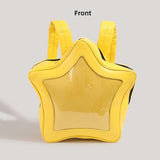Vobomo Yellow Star Kawaii Backpack PU Leather Ita Bag Backpack Y2k Shoulder Bag Aesthetic Cute Backpack (Yellow)