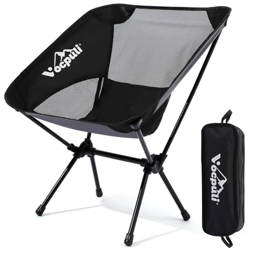 Vocpuli Camping Chair, Lightweight Folding Backpacking Hiking Chair, Compact Portable 330 lbs Capacity，Gifts for Men (Black -1pack | Backpacks4Less
