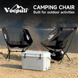 Vocpuli Camping Chair, Lightweight Folding Backpacking Hiking Chair, Compact Portable 330 lbs Capacity，Gifts for Men (Black -1pack