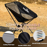 Vocpuli Camping Chair, Lightweight Folding Backpacking Hiking Chair, Compact Portable 330 lbs Capacity，Gifts for Men (Black -1pack