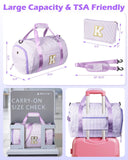 Vogewood Gift for 9 Years Old Girl, Girls Travel Duffle Bag, Gifts for Teenager, Dance Bag for Girls, Personalized Kids Overnight Bags with Shoe Compartment, Teen Girl Gifts Trendy Stuff (Letter A)