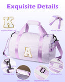 Vogewood Gift for 9 Years Old Girl, Girls Travel Duffle Bag, Gifts for Teenager, Dance Bag for Girls, Personalized Kids Overnight Bags with Shoe Compartment, Teen Girl Gifts Trendy Stuff (Letter A)
