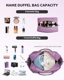 Vogewood Girl Duffle Bag with Shoe Compartment, Tween Weekend Duffle Bag, Monogram Overnight Bag for Women with Trolley Sleeve & Wet Pocket, Letter Kids Travel Bag with Makeup Bag (Letter K)