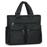 VOLGANIK ROCK Canvas Tote Bag Waterproof Nylon Multi Pocket Shoulder Bags Laptop Work Bag Teacher Purse and Handbags for Women & Men (Black)